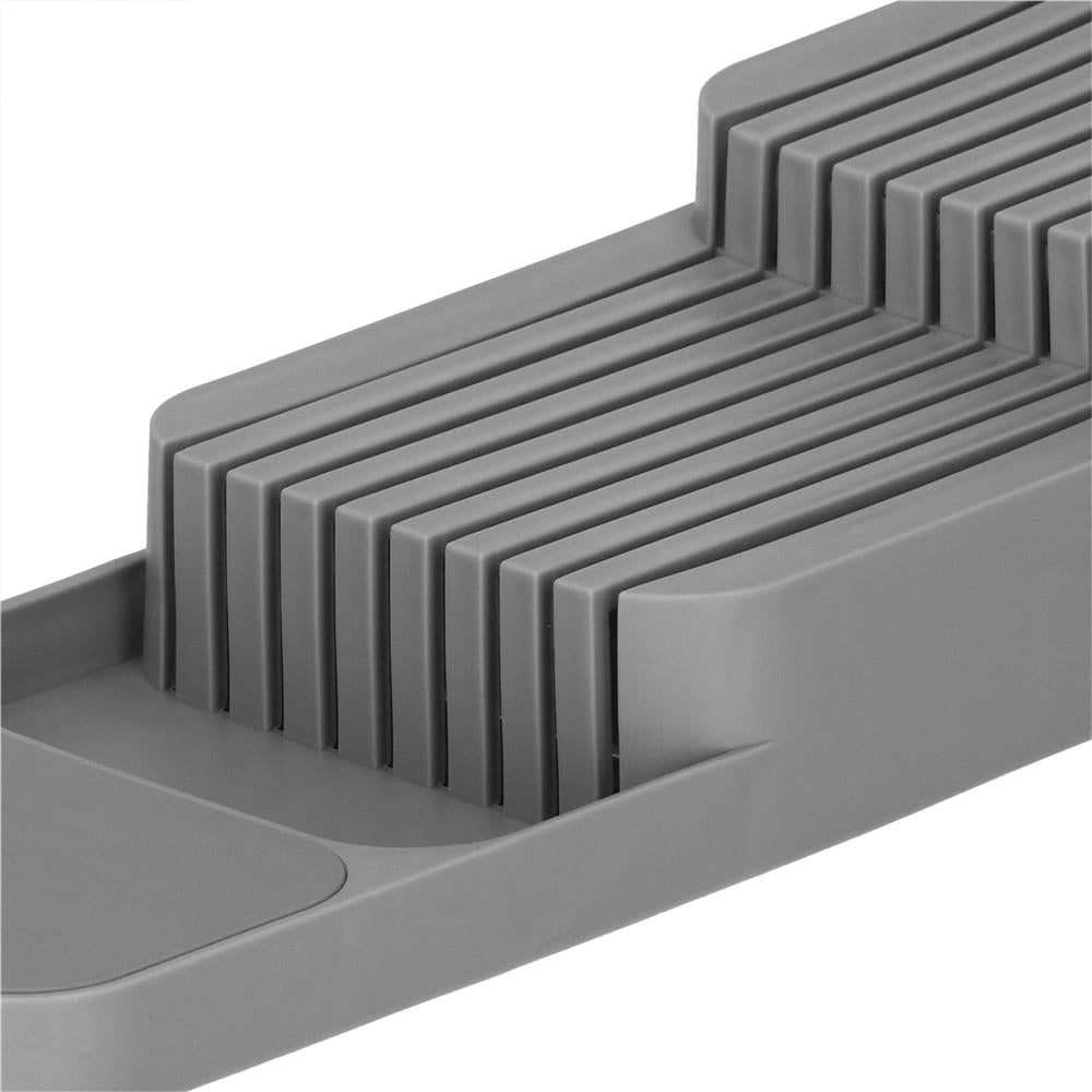 Organizator cutite pentru sertar, 9 compartimente, 40x14cm, gri
