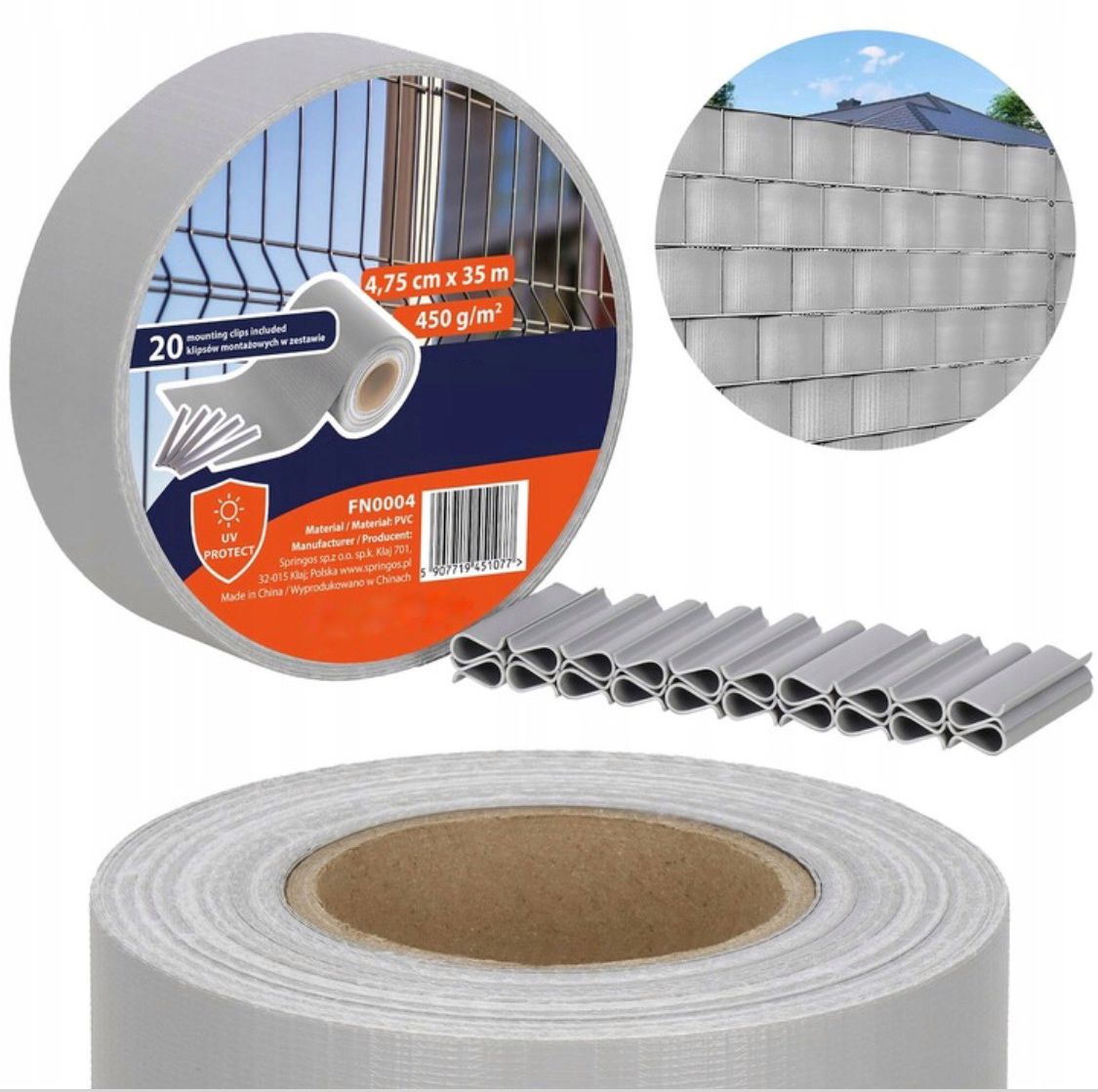 Panou de gard pentru intimitate in gradina, PVC, 35 x 0.05 m, gri