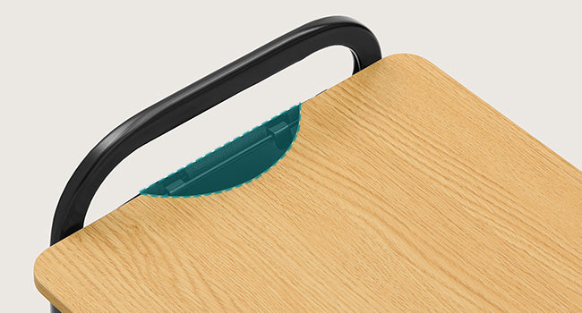 SONGMICS Raft de depozitare mobil tip carucior rulant, pentru baie sau bucatarie, cadru otel cu blat MDF, 31x44x74 cm, negru