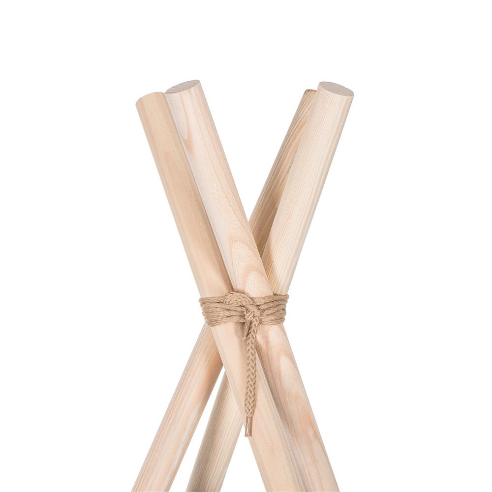 Cort copii Sersimo stil indian Teepee Tent cu fereastra, covoras gros si 2 perne, alb negru