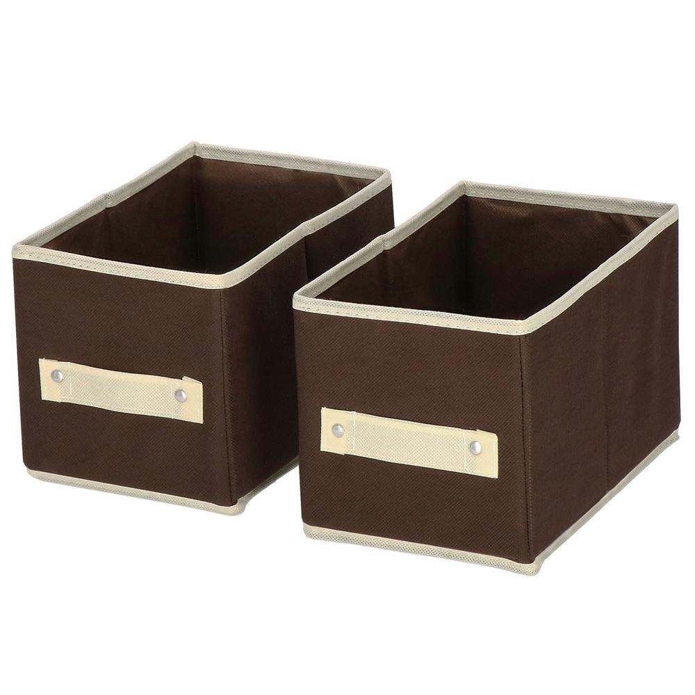 Organizator dulap tip lada cu 3 sertare, Sersimo, textil, maro si bej