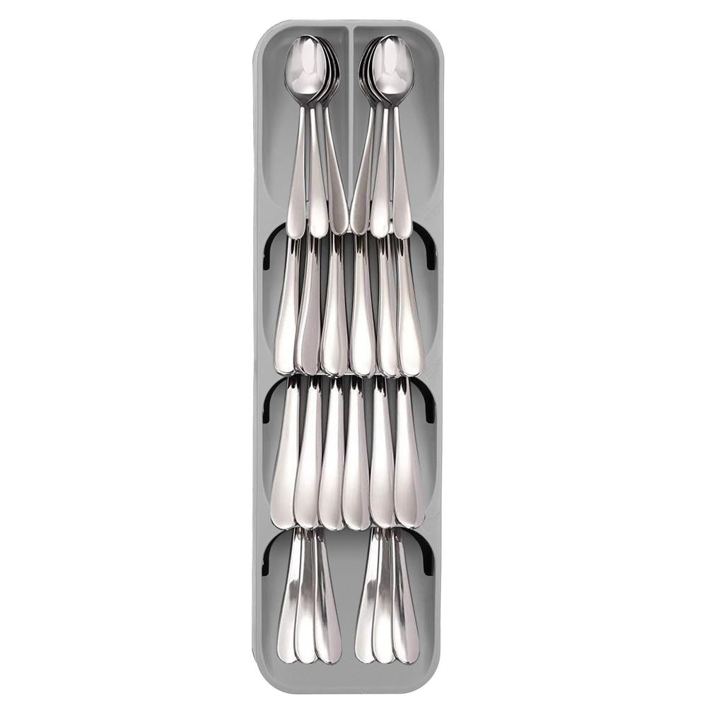 Organizator tacamuri sertar, 5 compartimente, 40x11x5,5cm, gri