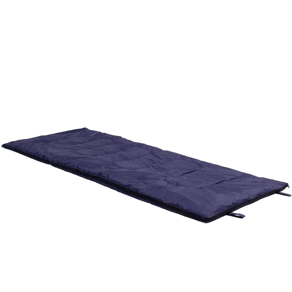 Sac de dormit, cu geanta de transport, 190x73cm, 10-25grade, culoare albastru inchis