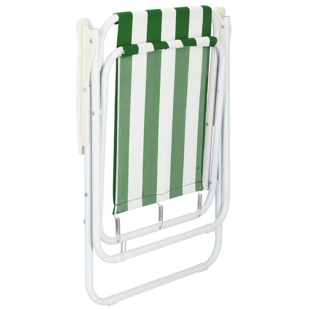 Scaun de plaja Sersimo GC051, pliabil, 100kg, 52x74cm, alb verde