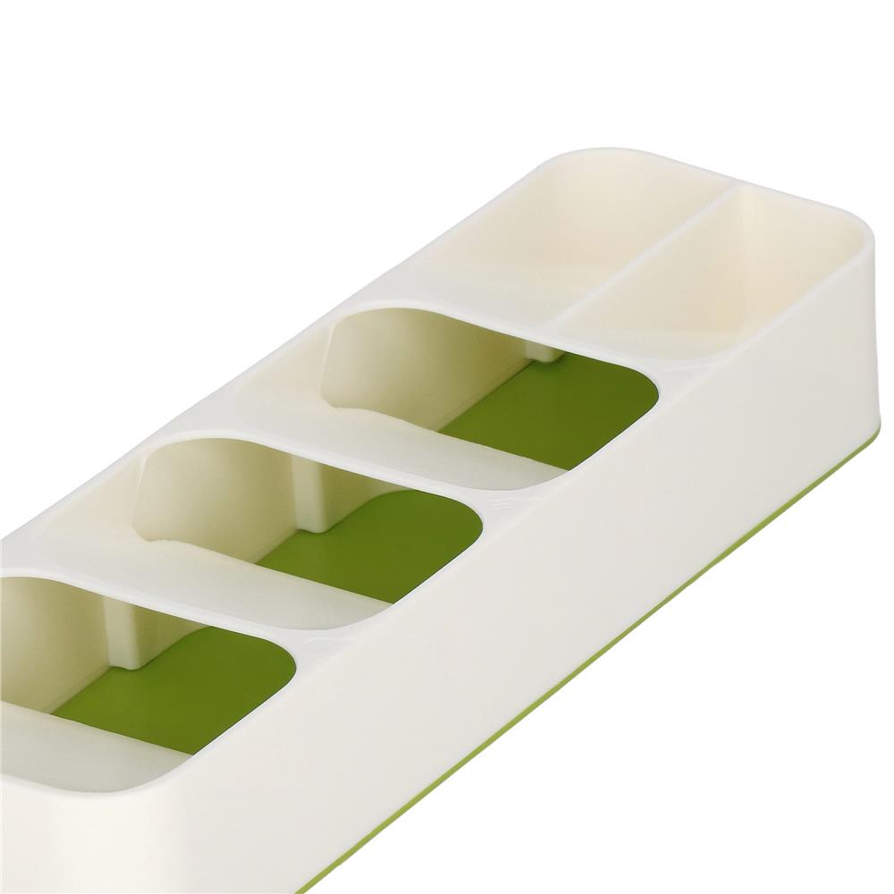 Organizator tacamuri sertar, 5 compartimente, 40x11x5,5cm, alb