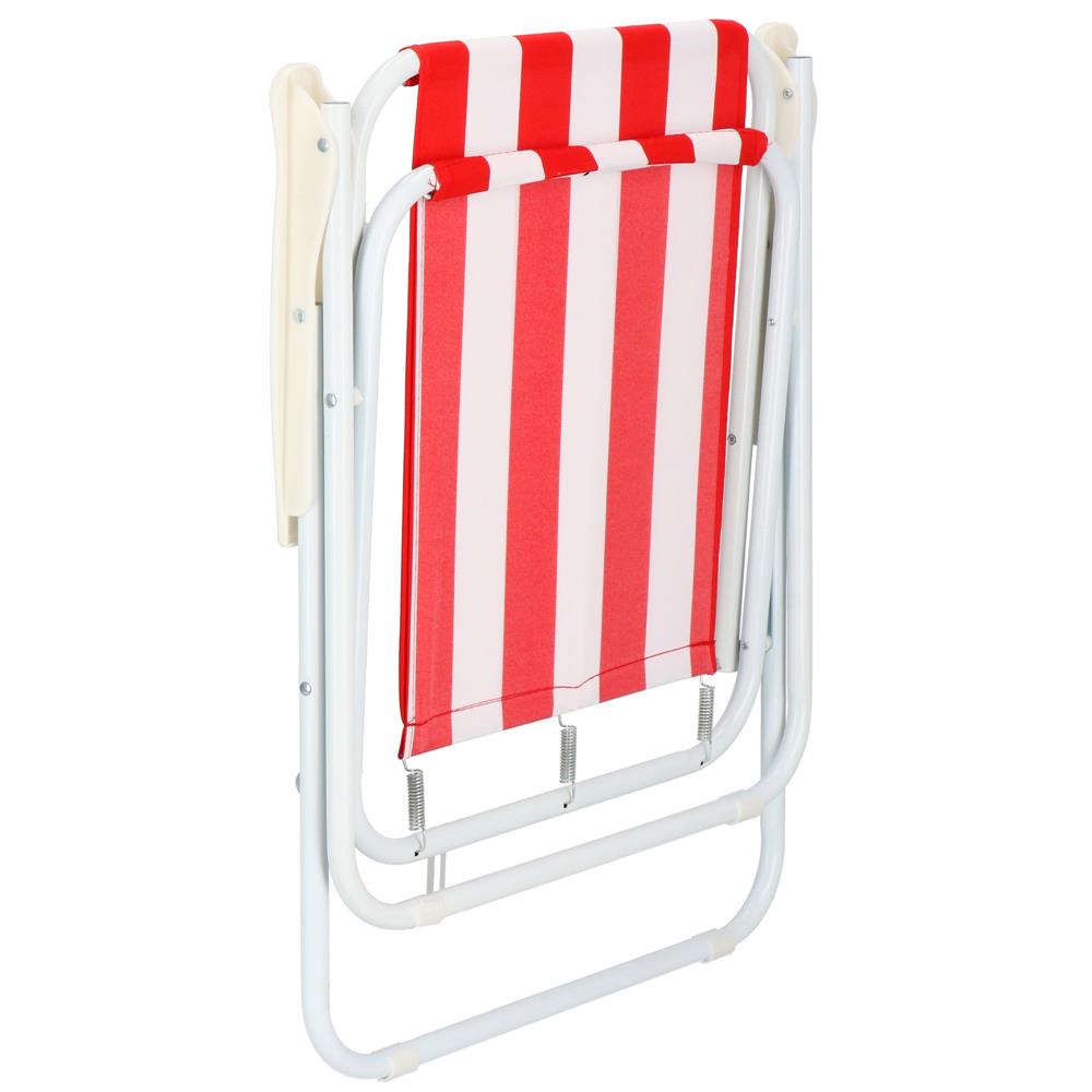 Scaun de plaja Sersimo GC052, pliabil, 100kg, 52x74cm, alb rosu