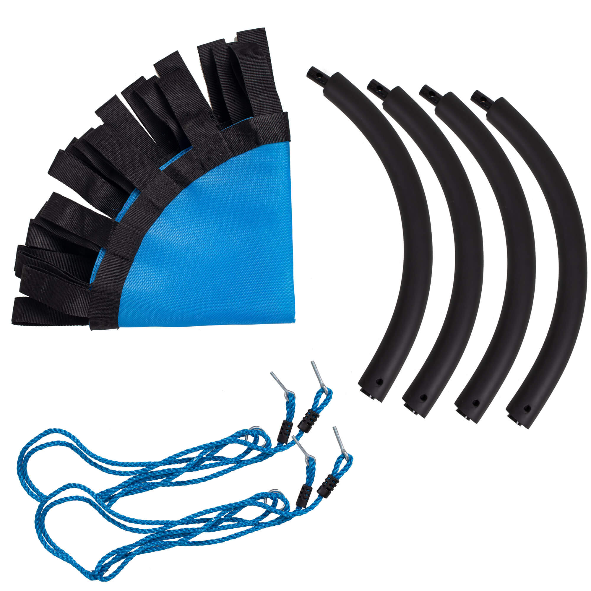 Leagan tip cuib Sersimo NS21, diametru 80cm, inaltime reglabila, pentru exterior, sarcina 100 kg, negru albastru
