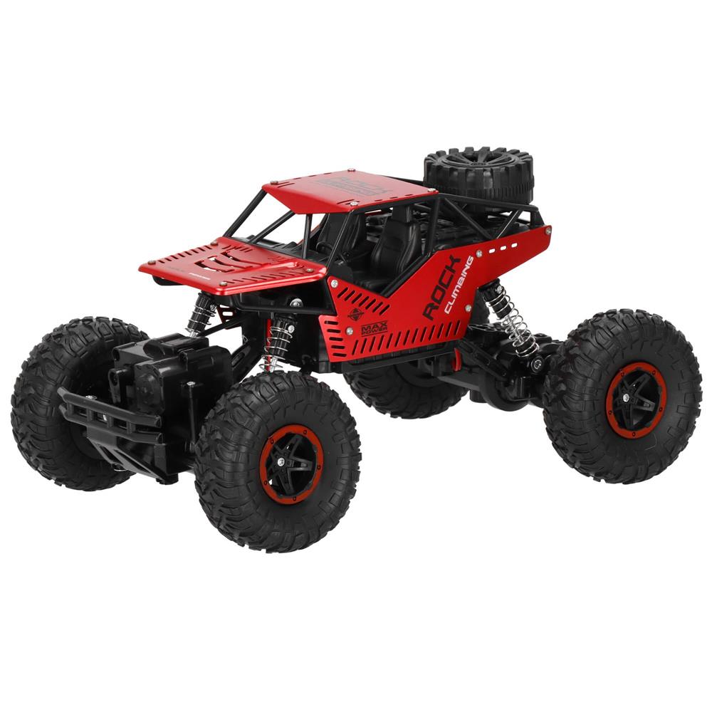 Masina Monster Truck Off-Road, 4x4, telecomanda, 26x14x17cm, rosu si negru