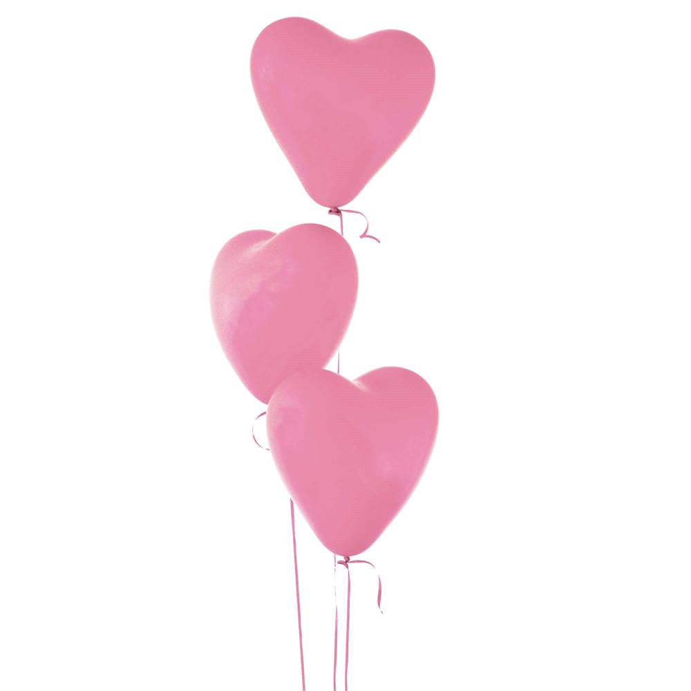 Set 50 baloane pentru petrecere in forma de inima, 30cm, roz