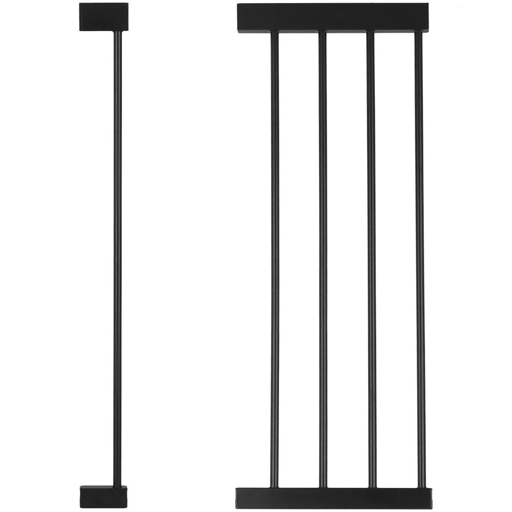 Poarta de siguranta Safety Gate pentru scari, ajustabila, din lemn cu structura otel, 110-117cm, negru maro