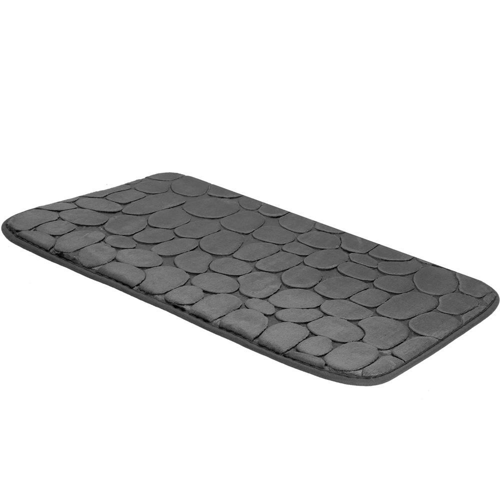 Covoras de baie antiderapant cu uscare rapida, 80x50 cm, gri inchis
