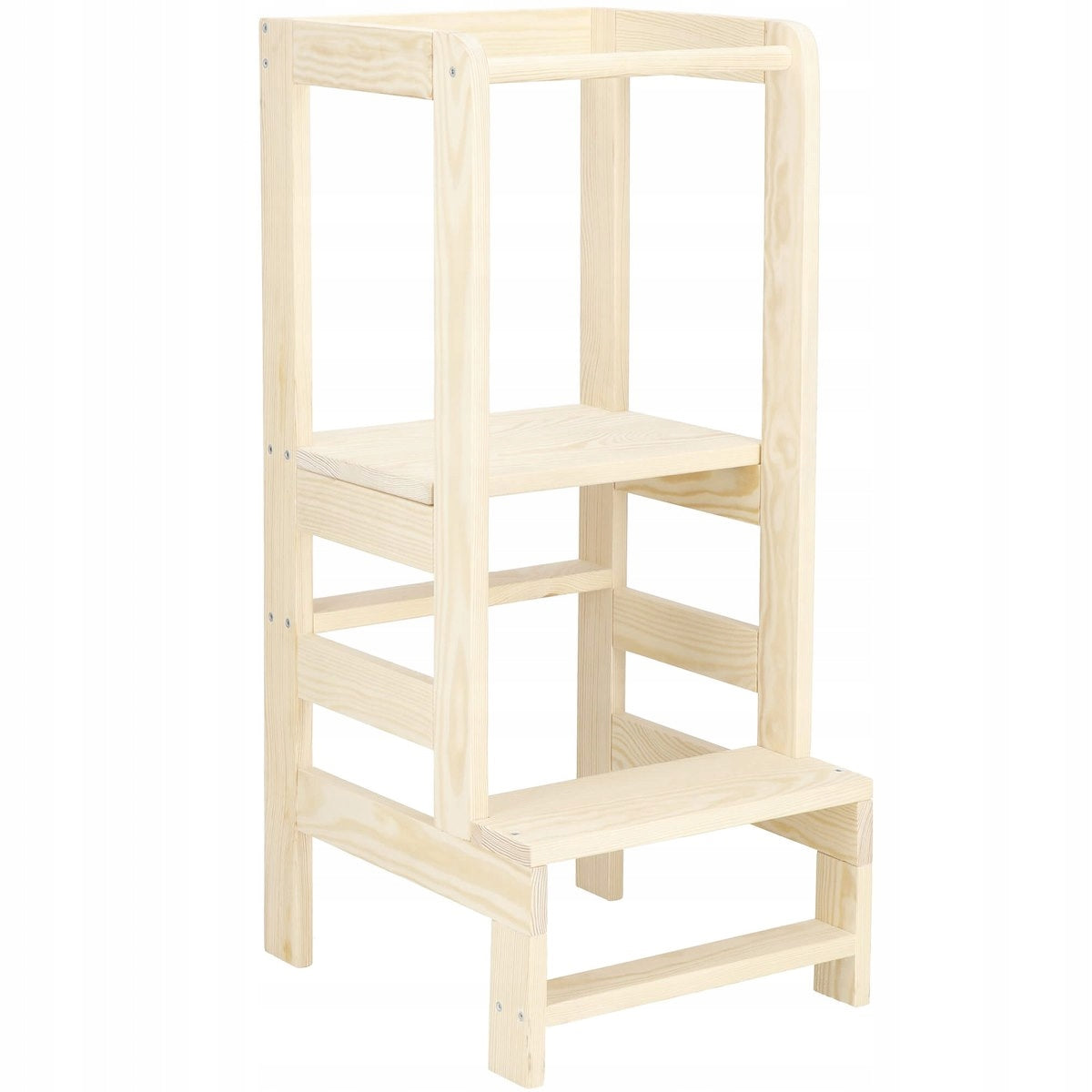 Turn de invatare inaltator multifunctional de bucatarie din lemn, ajustabil, autoasamblare, natur