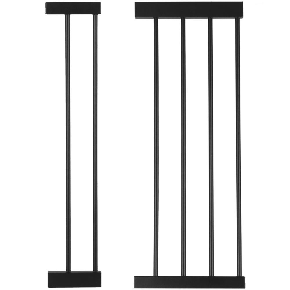 Poarta de siguranta Safety Gate pentru scari, ajustabila, din lemn cu structura otel, 117-124cm, negru maro