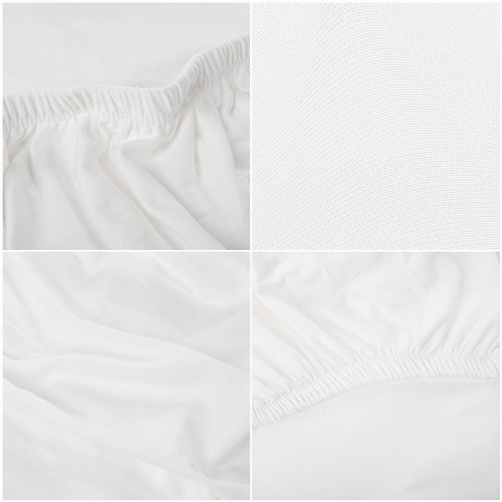Set 4 huse universale pentru scaun, marime universala, poliester si spandex, 45 x 60 cm, alb