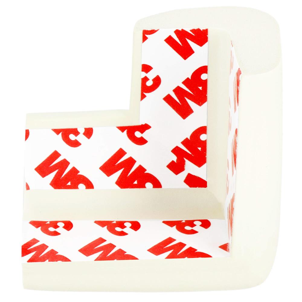 Set 10 protectii colturi pentru siguranta copii, 60x35mm, spuma EPE, crem