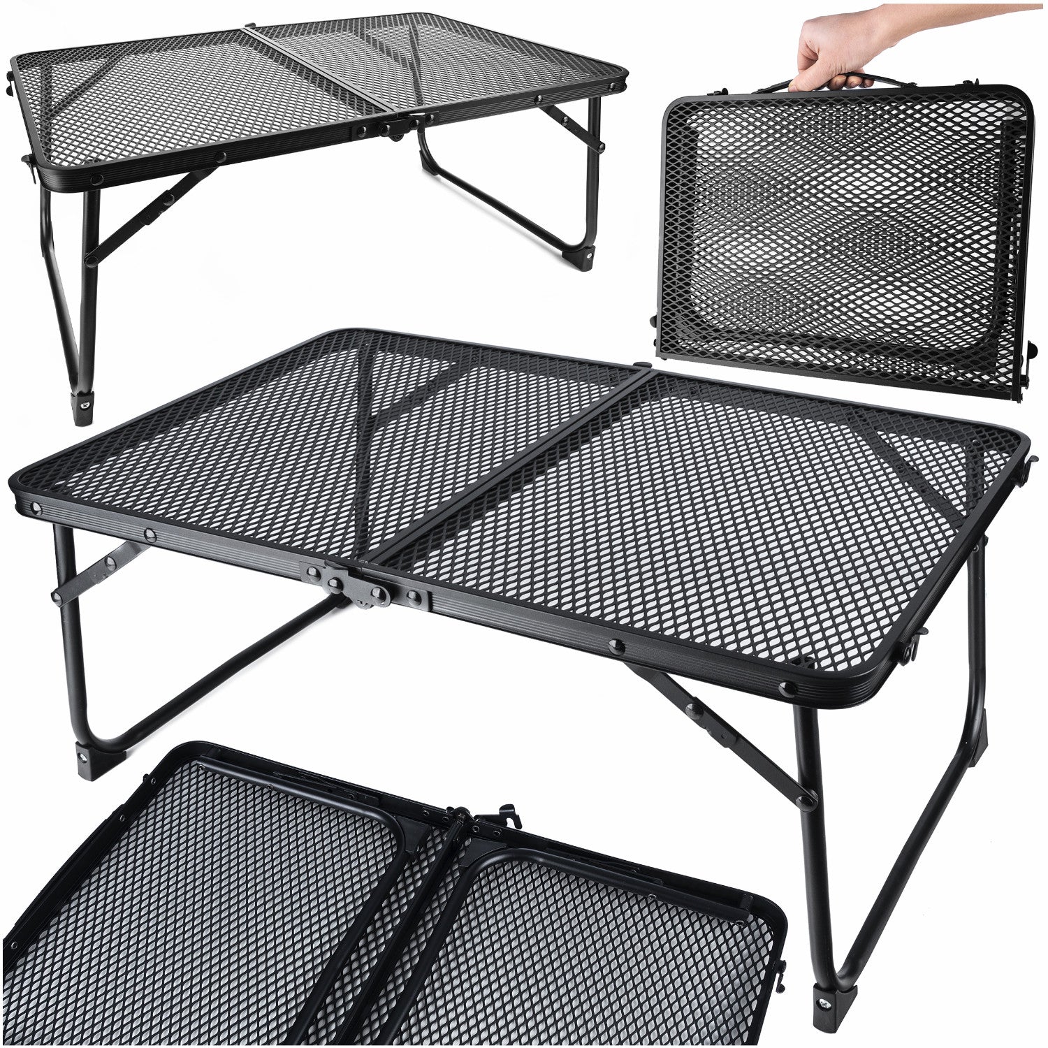 Masa pliabila metalica pentru gradina, plaja sau picnic, 60x40x25cm