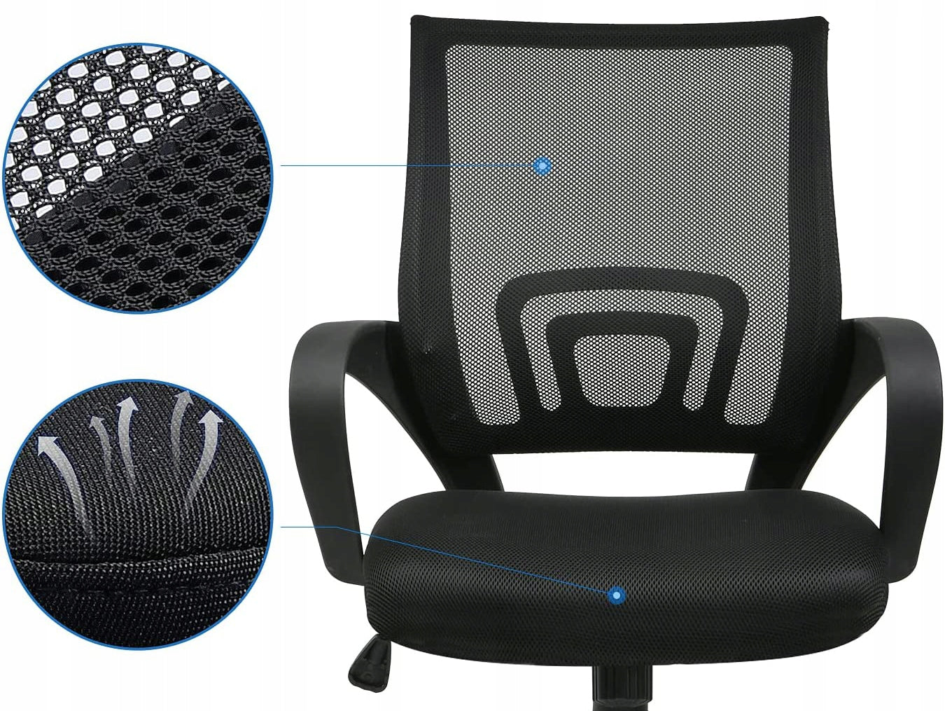 Scaun de birou ergonomic, cu brate, tesatura mesh, 120kg, negru