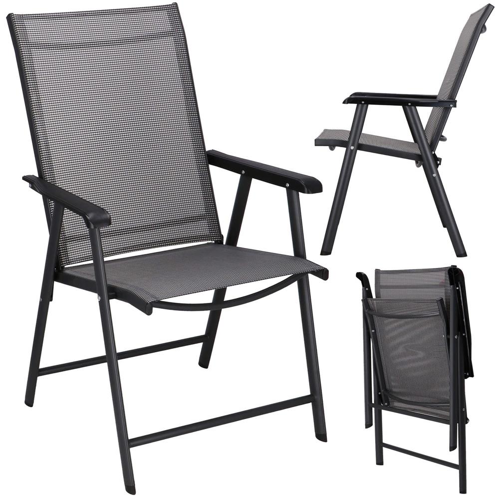 Scaun de gradina metalic, pliabil, 95x57x66cm, maxim 150kg, gri