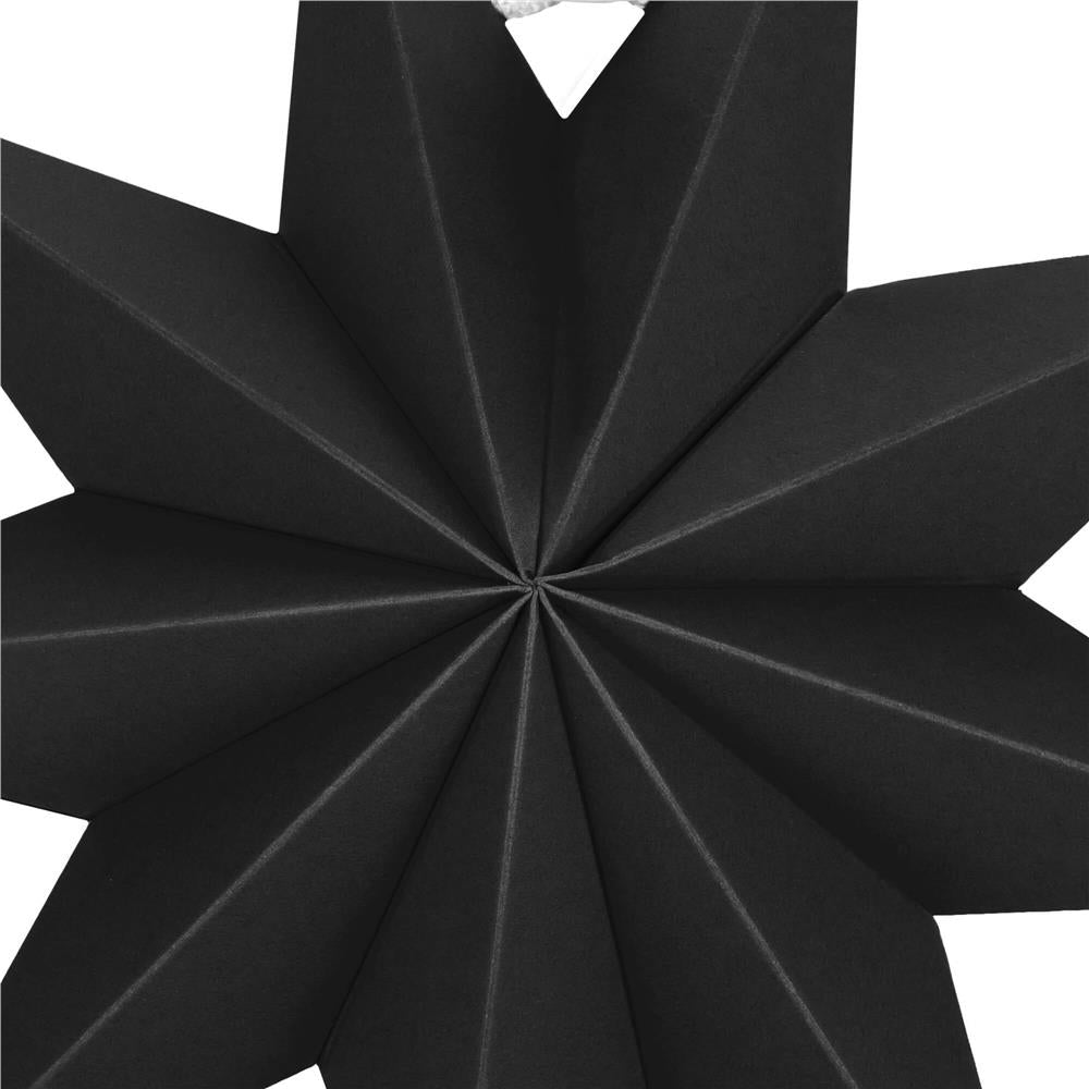Stea decorativa 3D din hartie, cu 9 colturi, 30cm, neagra