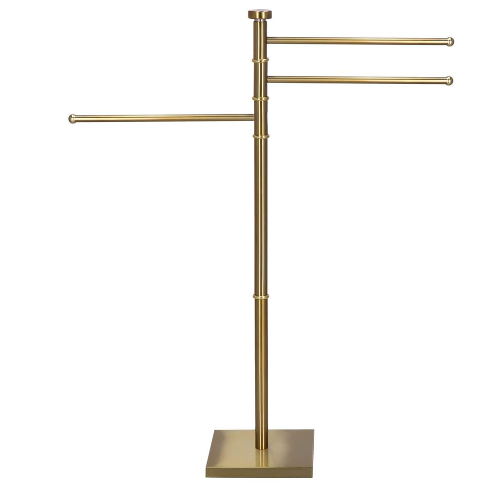 Suport cuier pentru prosoape cu 3 brate, inaltime 86cm, auriu lucios