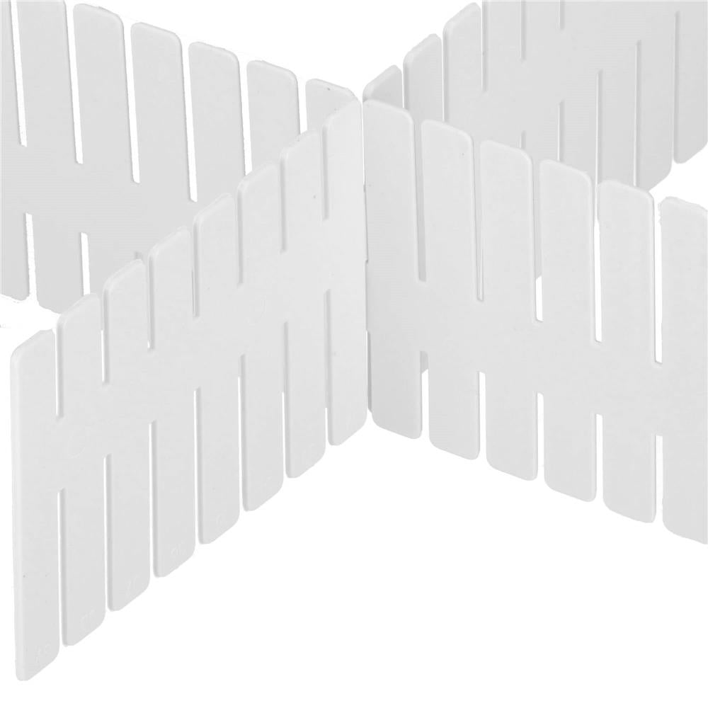 Organizator pentru sertar cu 4 separatoare, 46x7cm, alb