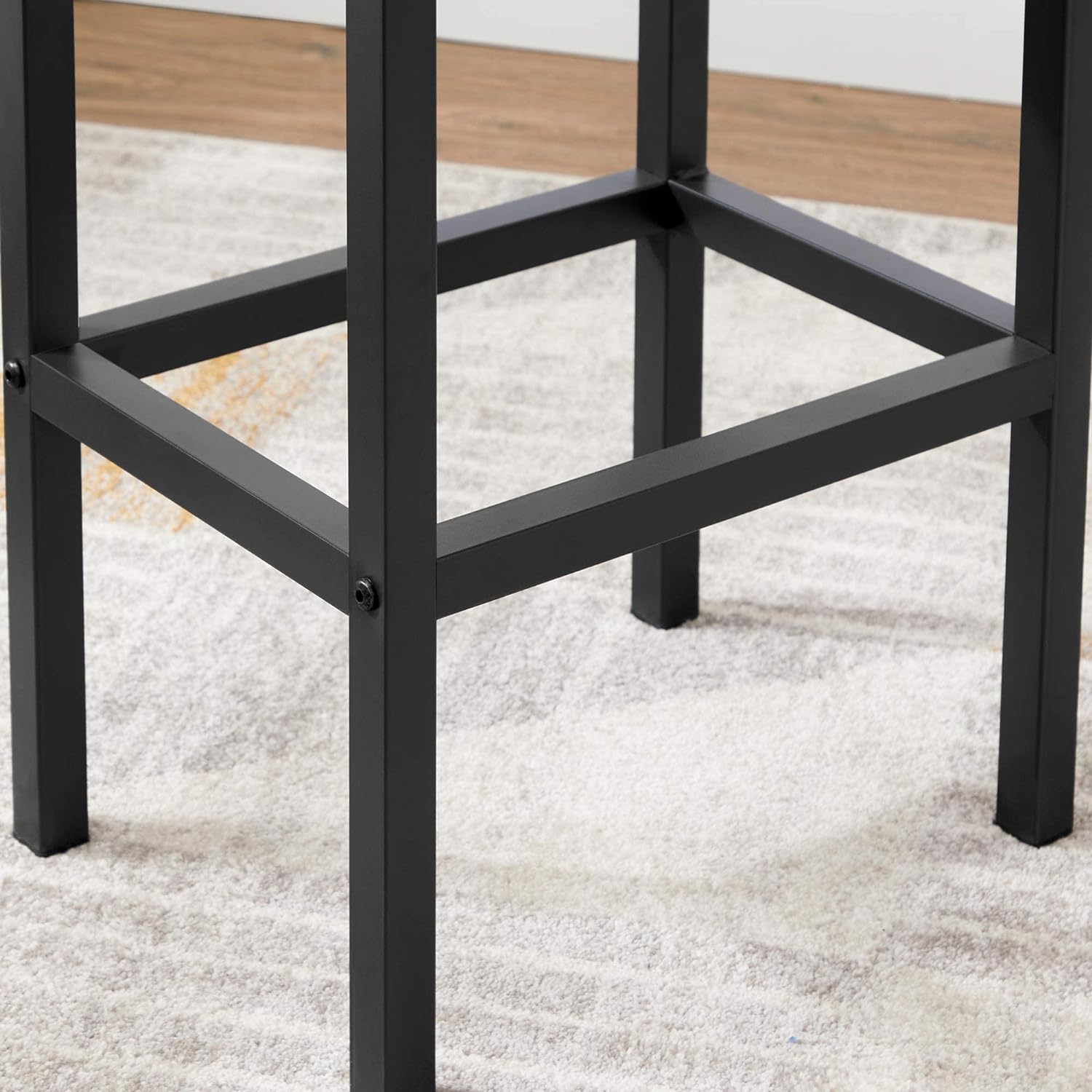 VASAGLE Set 2 scaune bar inalte, sezut dreptunghiular, cadru din otel, 40x30x65cm, stil industrial, maro rustic si negru