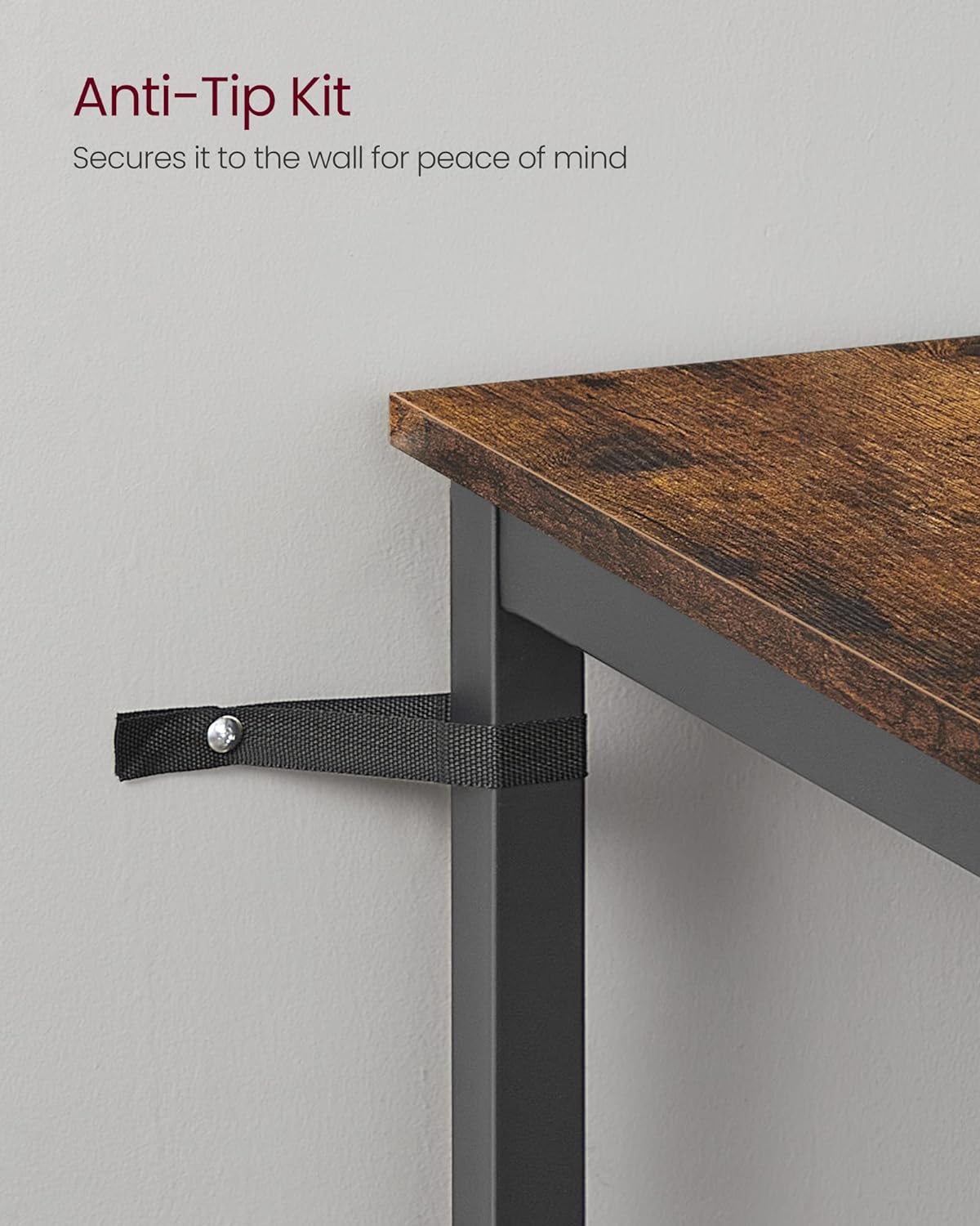 VASAGLE Masa de bar pentru bucatarie, patrata, inalta, cadru de otel, 60x60x92cm, stil industrial, maro rustic si negru