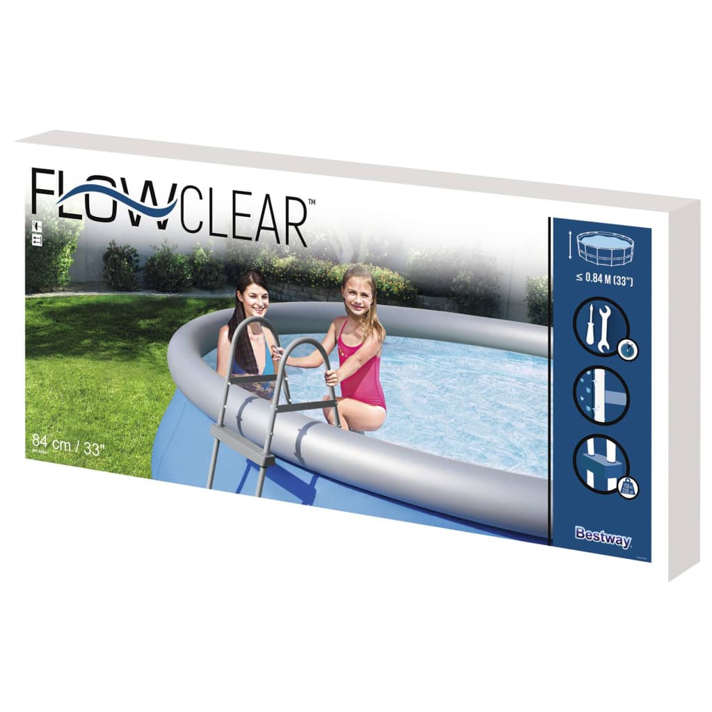 Scara pentru piscina Bestway, cu 2 trepte, 84cm, gri