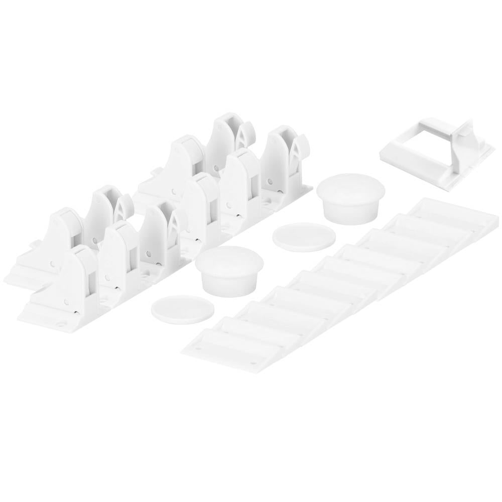 Set 4 sigurante magnetice ascunse, blocator sertare si usi, 2 sisteme fixare incluse, alb