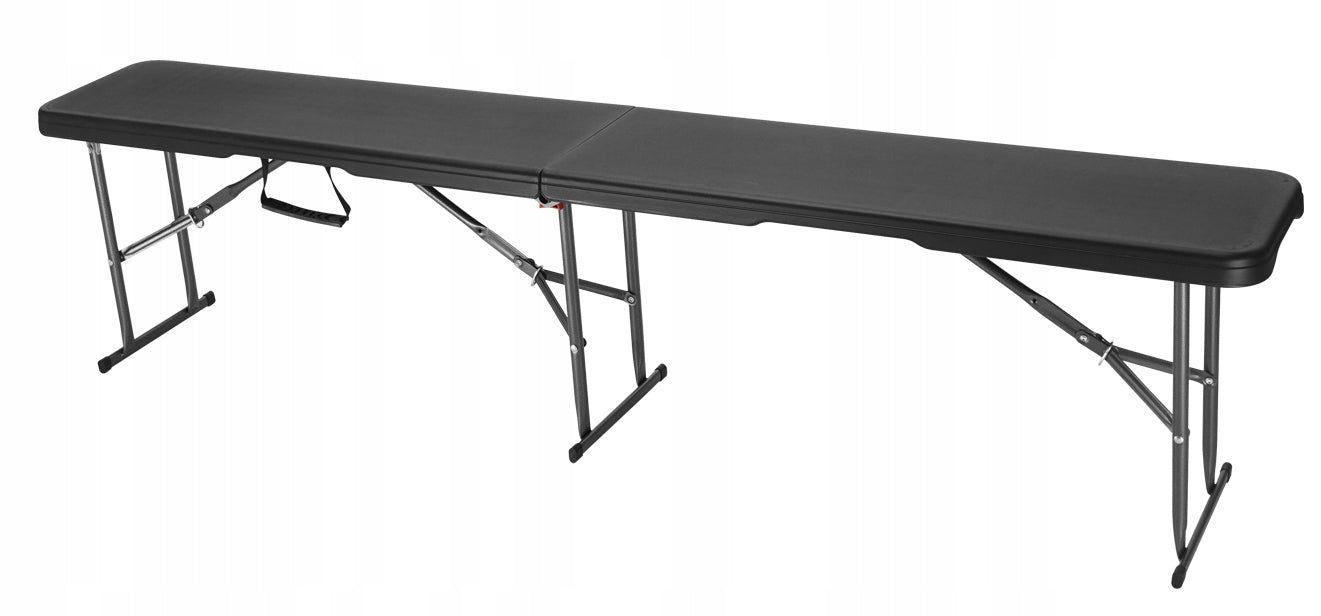Banca pliabila pentru gradina sau catering, HDPDE, 180x28x43cm, negru
