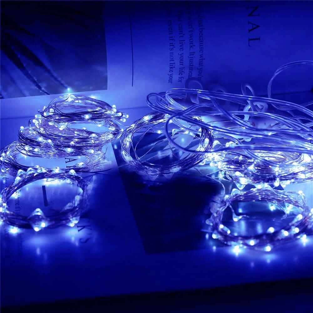 Ghirlanda luminoasa tip perdea 300 LED-uri, 3x3m, pentru interior, alimentare USB, albastru