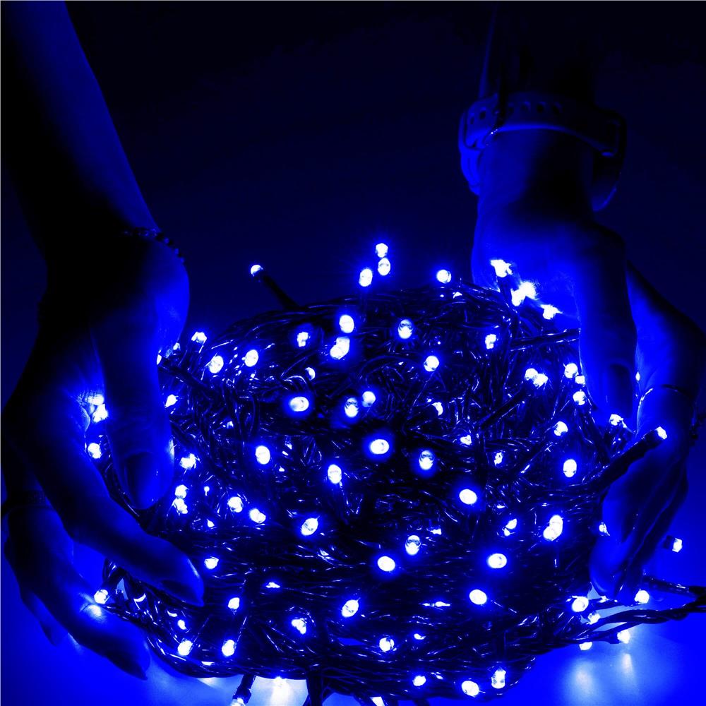 Instalatie lumini pentru bradul de Craciun, 19,5 metri, 300 LED-uri, albastru