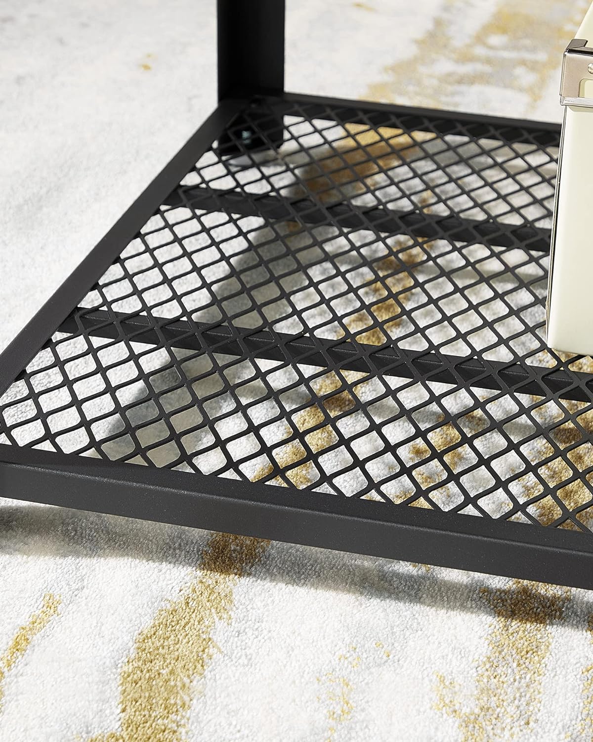 VASAGLE Masuta de cafea, cu cadru metalic, raft de depozitare, pentru living, 45x106x60cm, stil industrial, maro rustic