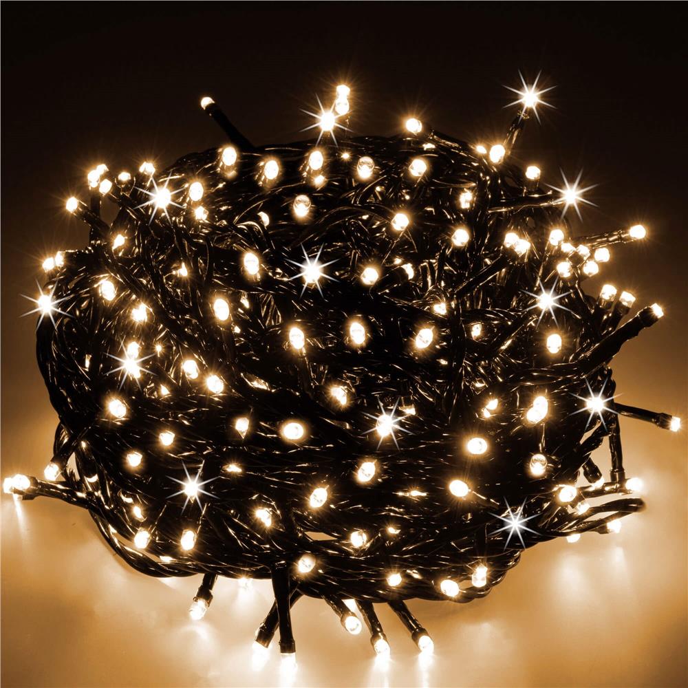 Ghirlanda luminoasa tip perdea Premium 500 LED-uri, 22,5m, 30Wati, interior/exterior, cu flash, alb cald (galben)