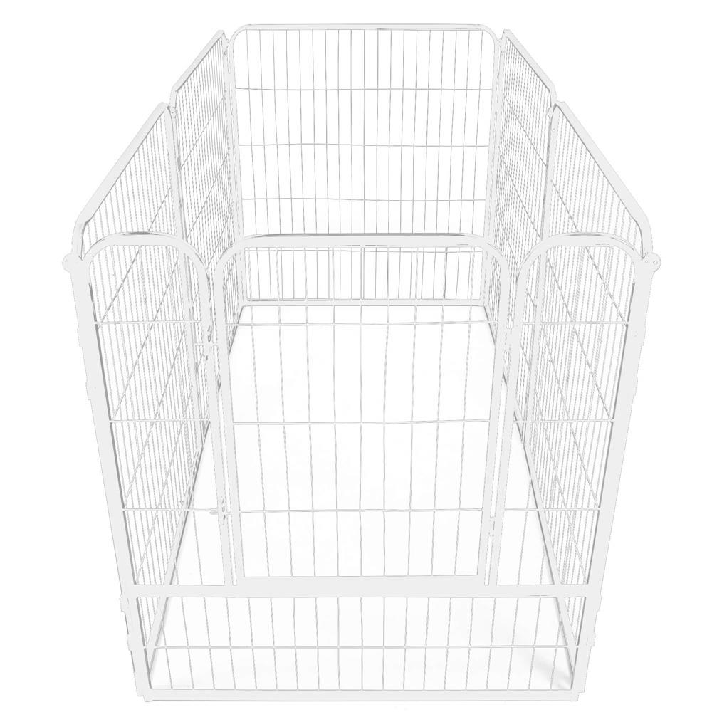 Tarc pentru animale de companie, din fier, forma configurabila, cu usa de acces, 4XL, 184x100x93cm, alb