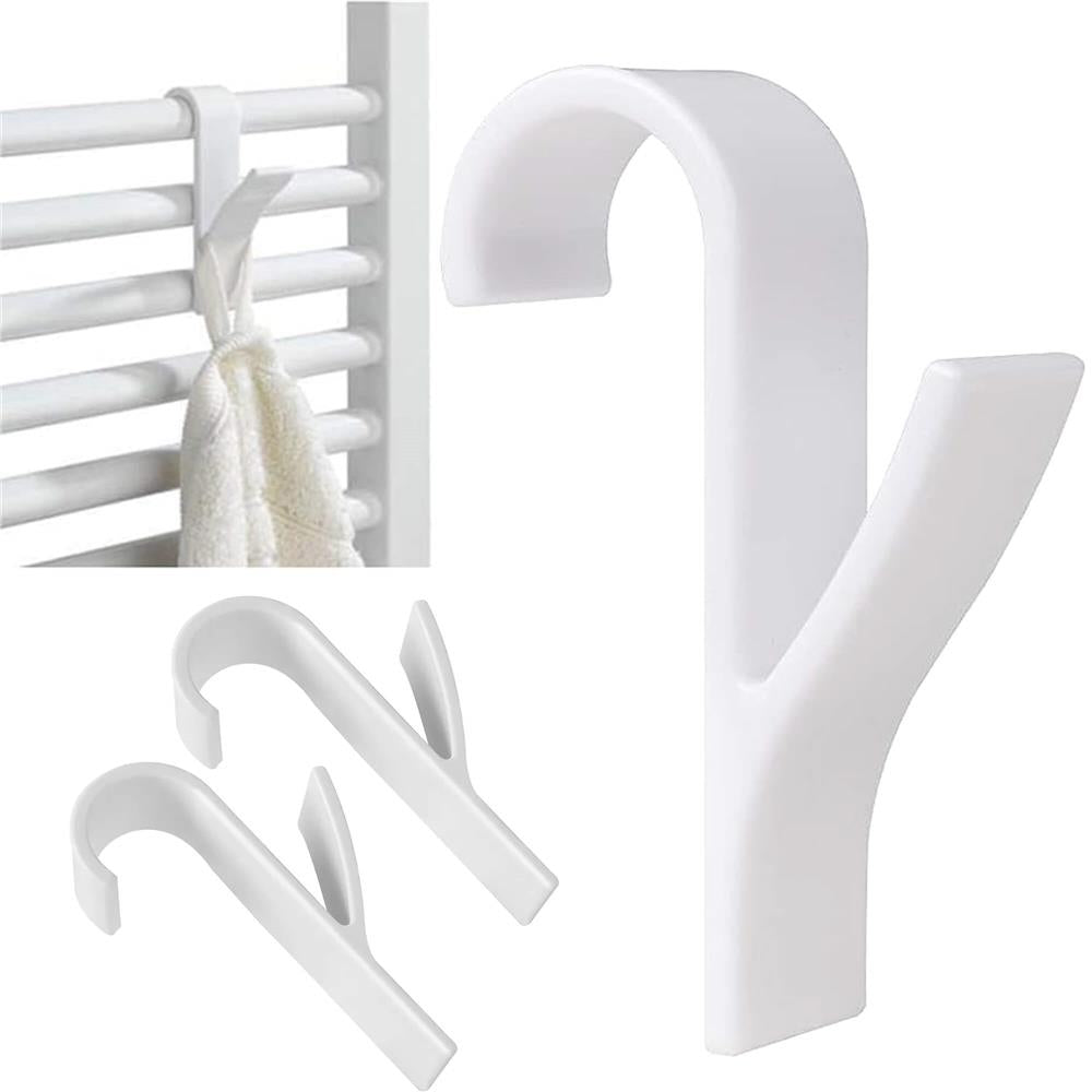 Set 2 carlige pentru calorifer, tip cuier pentru prosoape, din plastic, alb
