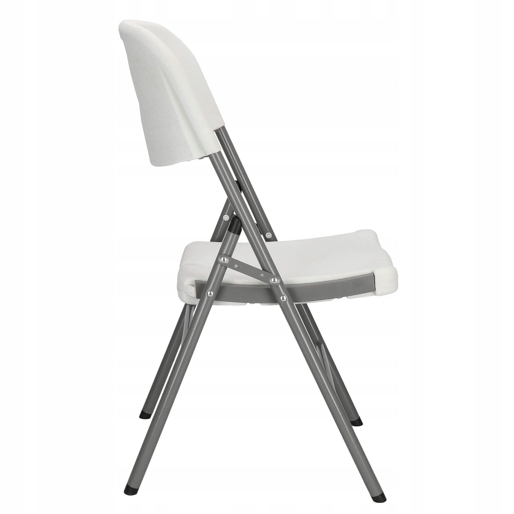 Scaun pliant din plastic pentru catering sau terasa, sarcina 150kg, alb