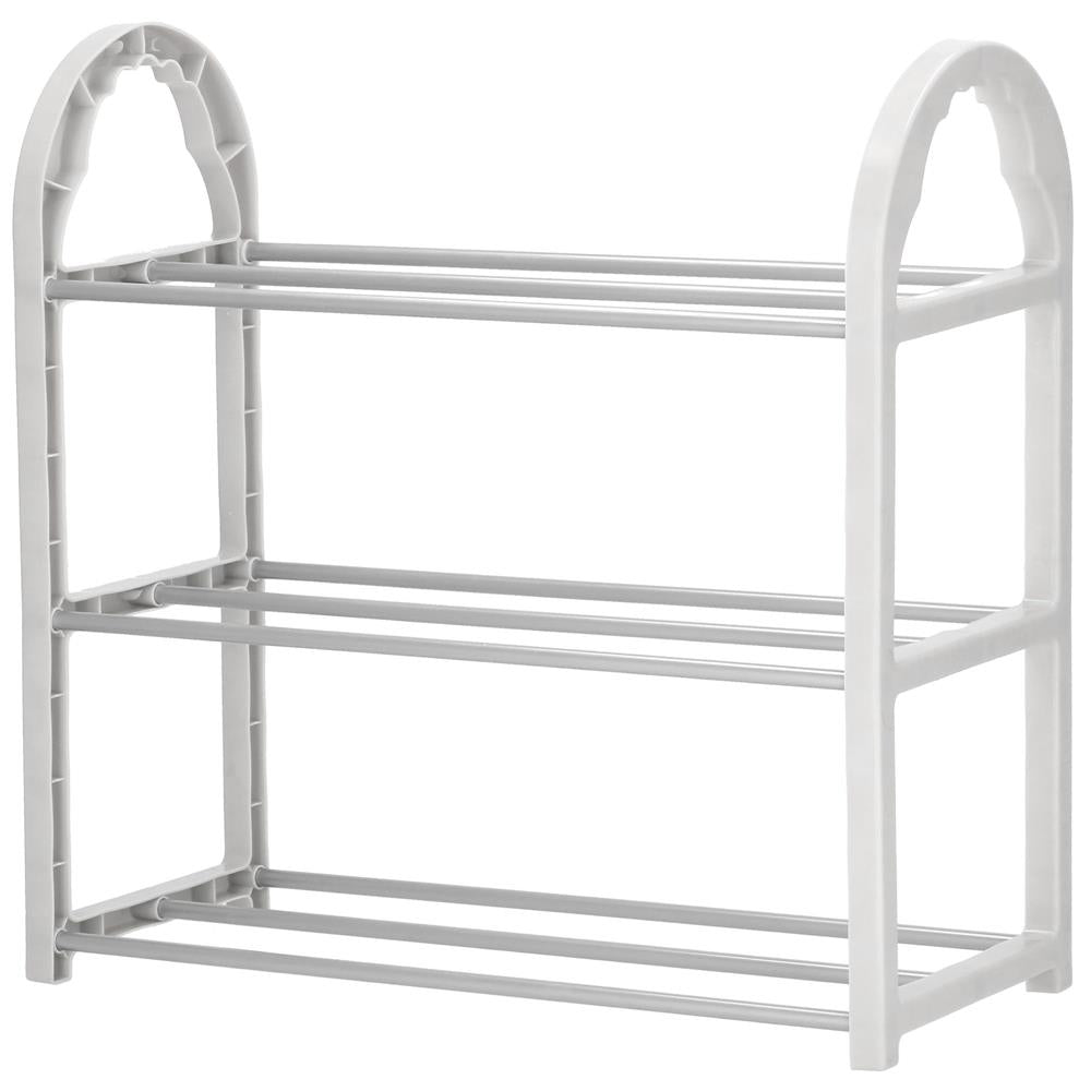 Pantofar PVC si metal, Sersimo cu 3 rafturi, 49x48cm, argintiu