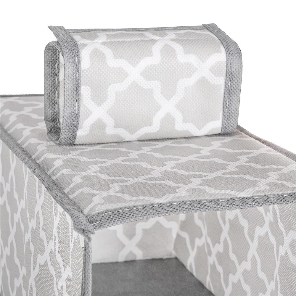 Organizator dulap Sersimo, 10 compartimente, textil, 120cm, gri bej