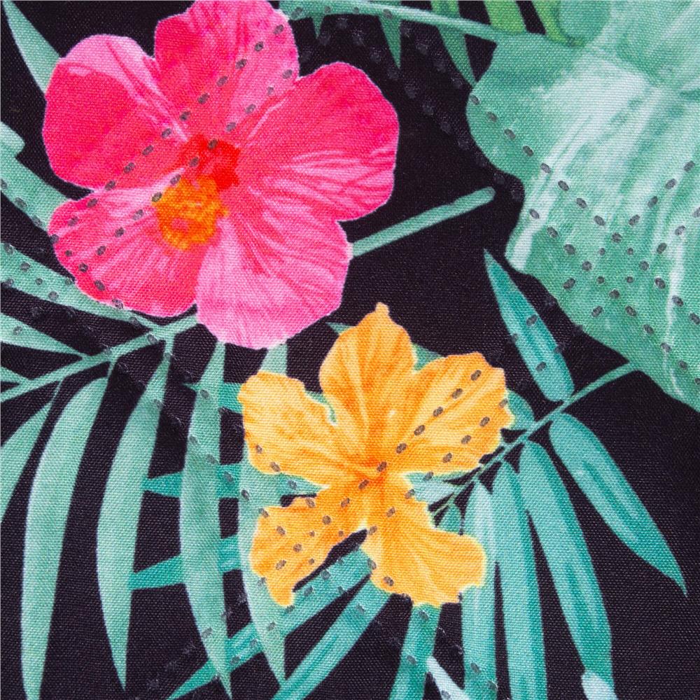 Patura pentru picnic sau plaja, cu folie izolatoare si maner, 200x200cm, negru floral