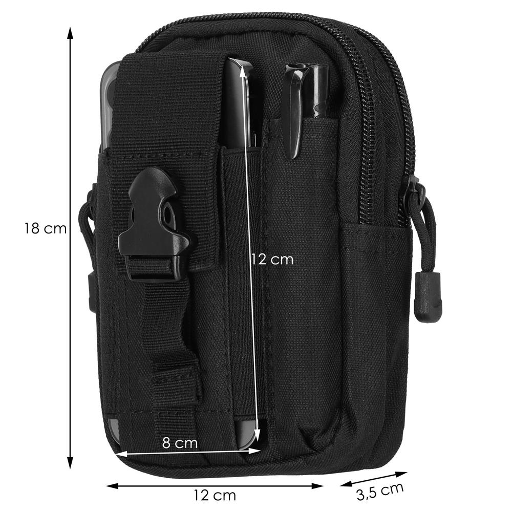 Borseta sport de brau, impermeabila, cu prindere la curea, 18x12x3.5cm, negru