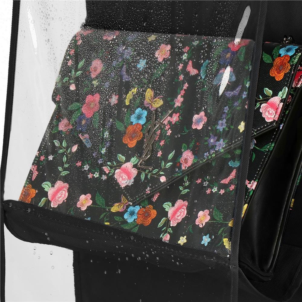 Organizator dulap Sersimo pentru posete, 6 compartimente, textil, negru