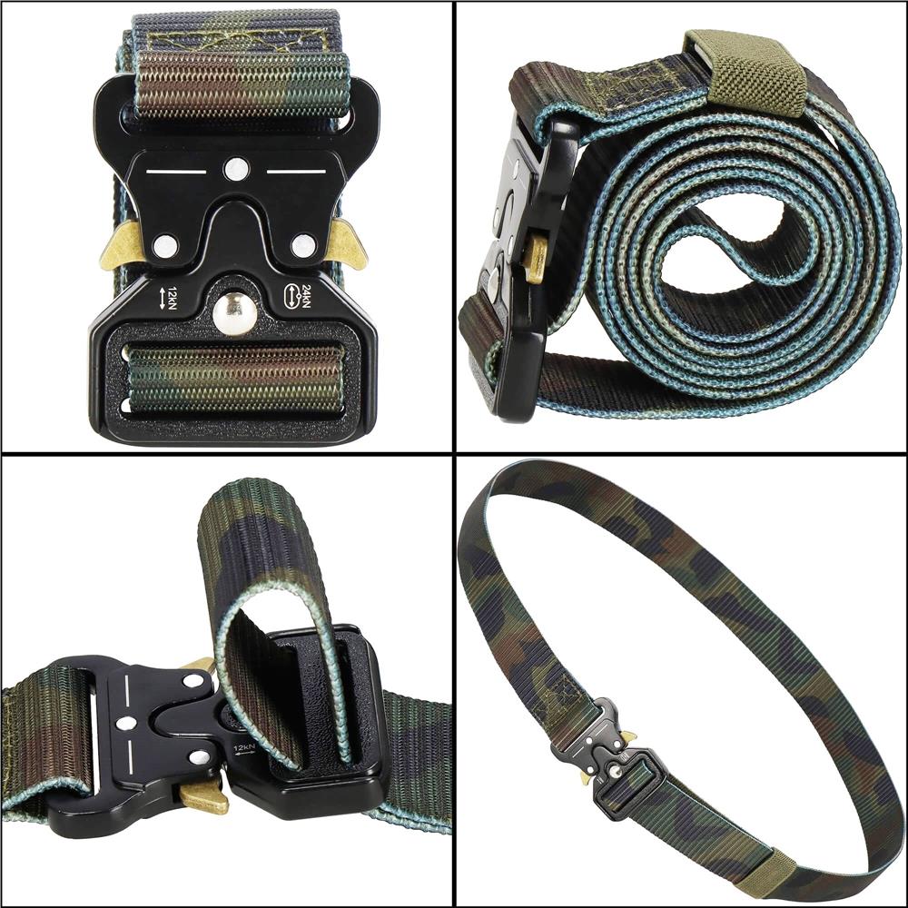 Curea centura Tactical Combat pentru barbati 3.7x125cm, rezistent, verde camuflaj