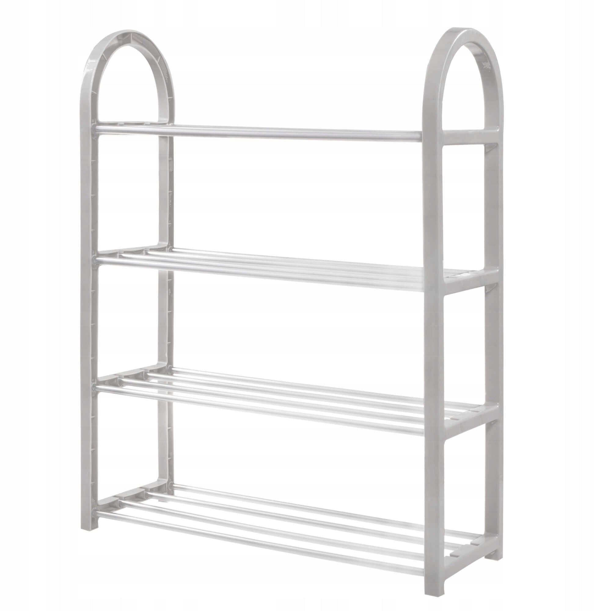 Pantofar PVC si metal, Sersimo cu 4 rafturi, 64x50cm, argintiu