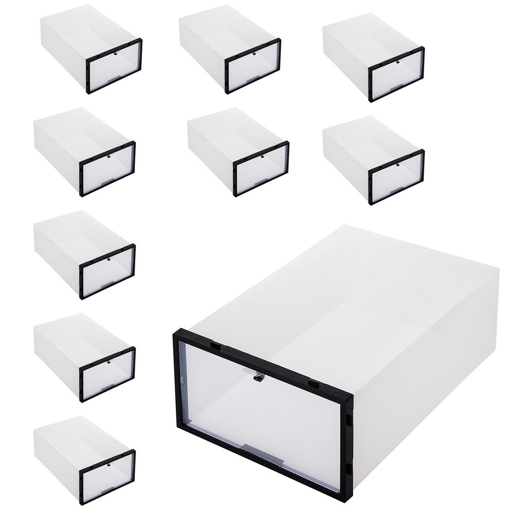 Set 10 cutii organizare pentru pantofi, 30x21x12, transparent