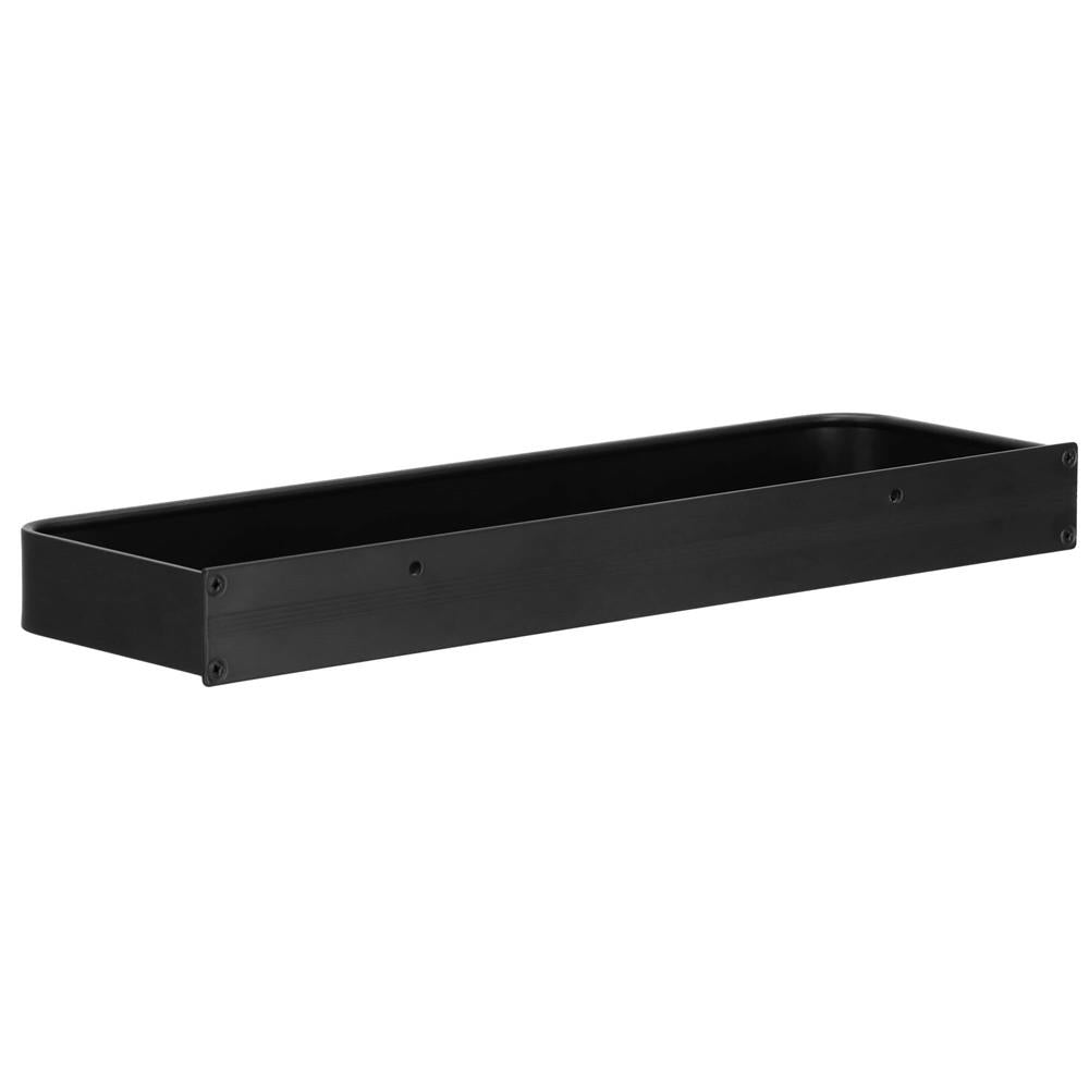 Raft de baie cu 2 sisteme instalare pe perete, aluminiu, 40x12x4cm, negru