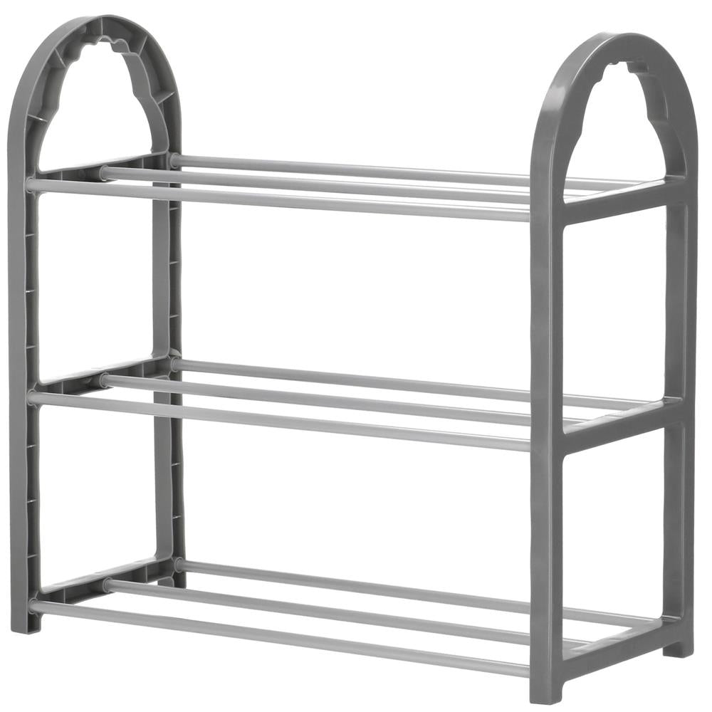Pantofar PVC si metal, Sersimo cu 3 rafturi, 49x48cm, gri