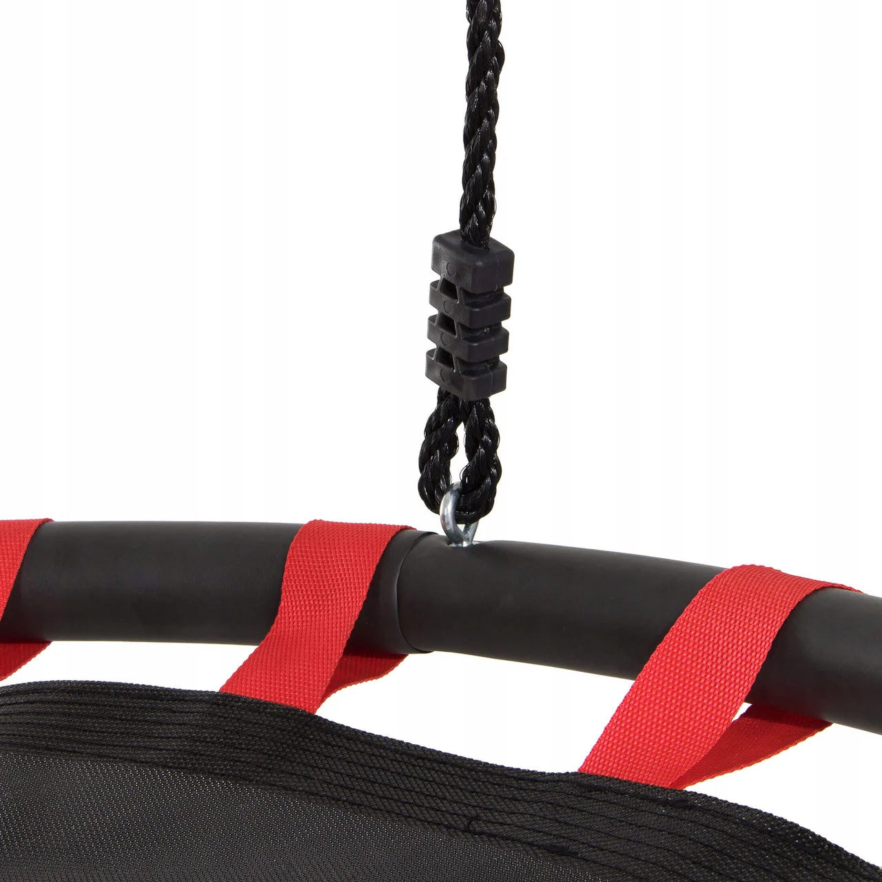 Leagan tip cuib Sersimo NS5, diametru 110cm, inaltime reglabila, pentru exterior, sarcina 100 kg, Rosu Negru