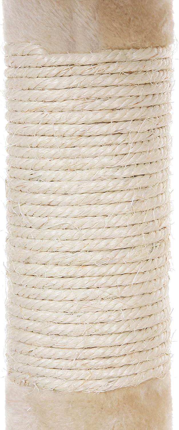 FEANDREA Ansamblu de joaca pisici, tip copac, cu hamac si platforma, 50x36x70 cm, bej