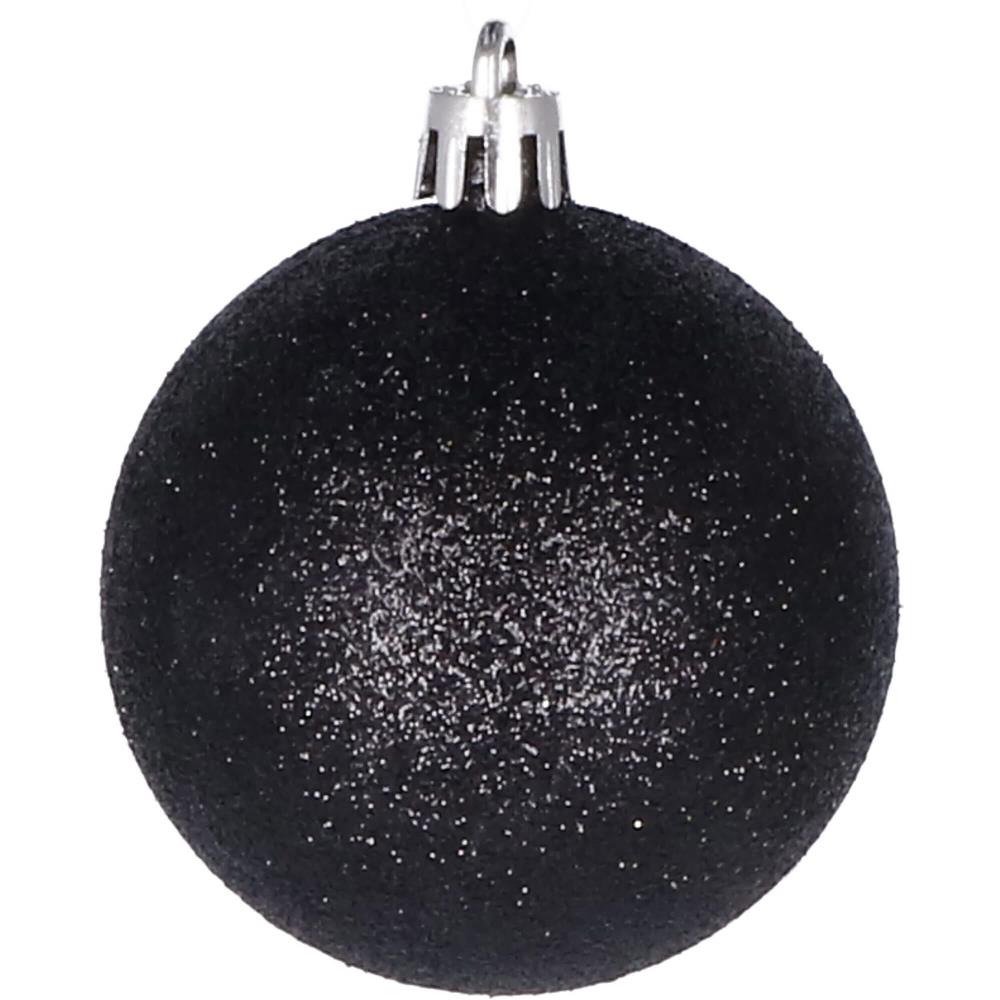 Set globuri de Craciun, 36 bucati, 3 modele, 3cm, negru